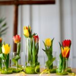 Tulips in bud vases